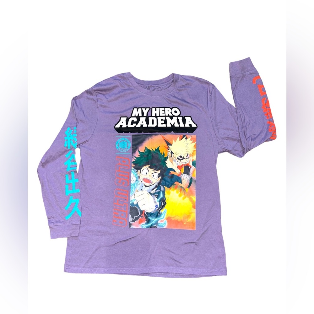My Hero Academia LS M purple graphic tee